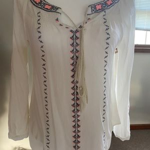 - White long sleeve top